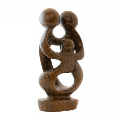 Beeld familie - speksteen - Afrika - Fairtrade - Wereldwinkel Arnhem-Velp