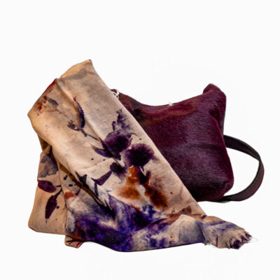 Tas koeienhuid paars - Fairtrade - Wereldwinkel Arnhem-Velp