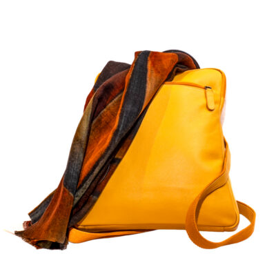 Rugzak - Geel - Leer - Fairtrade - Wereldwinkel Arnhem-Velp
