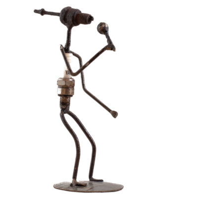 Beeldje zanger - Scrap metal - Afrika - Wereldwinkel Arnhem-Velp - Fairtrade